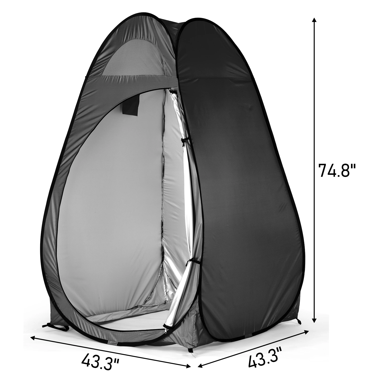 Portable Outdoor Pop-up Toilet Dressing Fitting Room Privacy Shelter Tent Black view 6