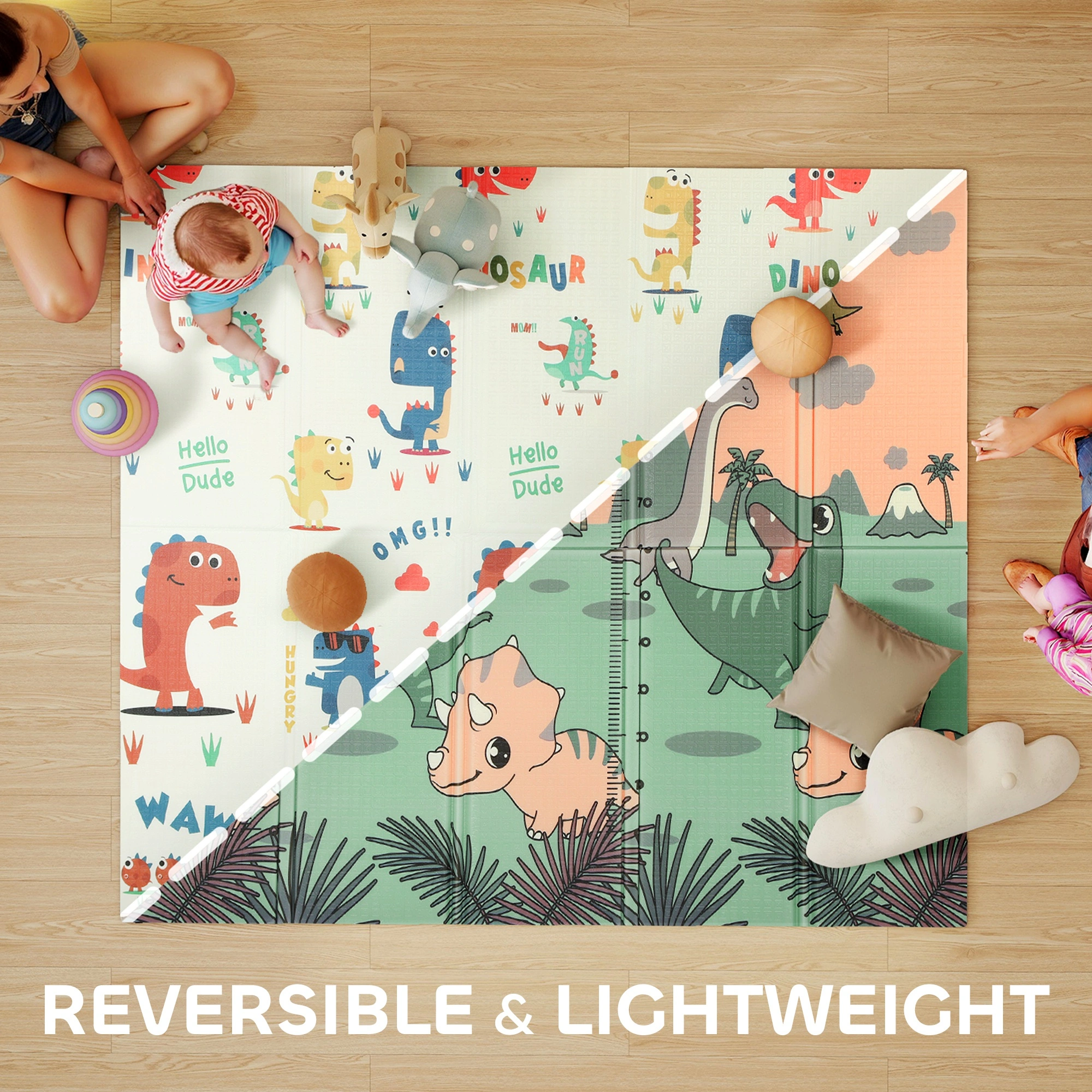 Baby Play Mat, Soft Foldable Exercise Foam Floor Gym Mat for Toddlers & Kids view 4