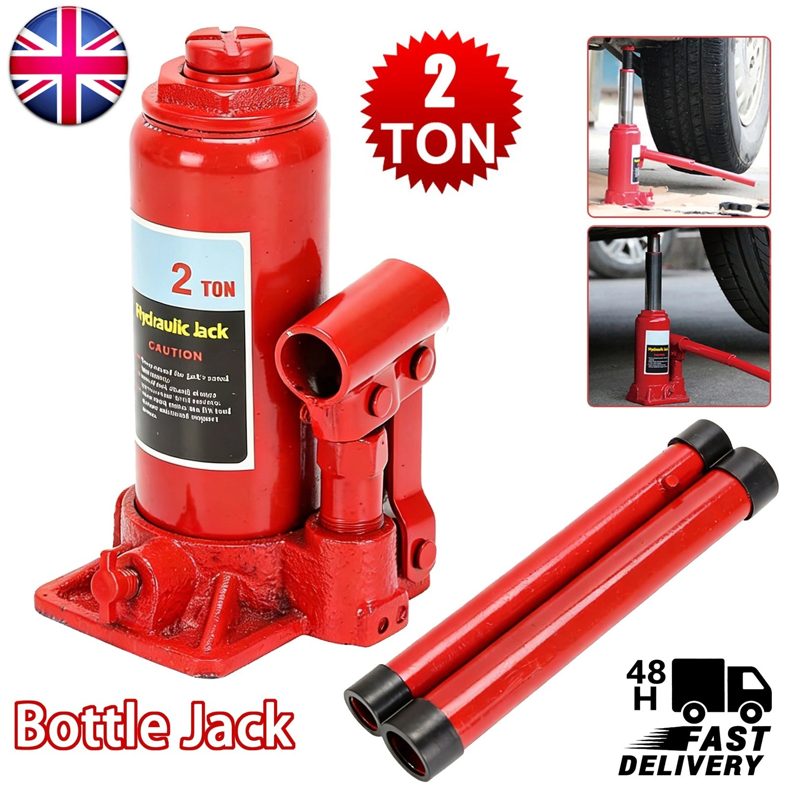 2 Ton Hydraulic Bottle Jack High Lift for Car Van Truck Boat Auto Garage Repair view 2