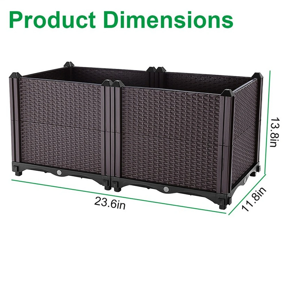 Raised Garden Bed Planter Box - Plastic Elevated Garden Planter for Flowers, Vegetables, Tomatoes & Herbs - Indoor Outdoor Patio Balcony Deck view 9