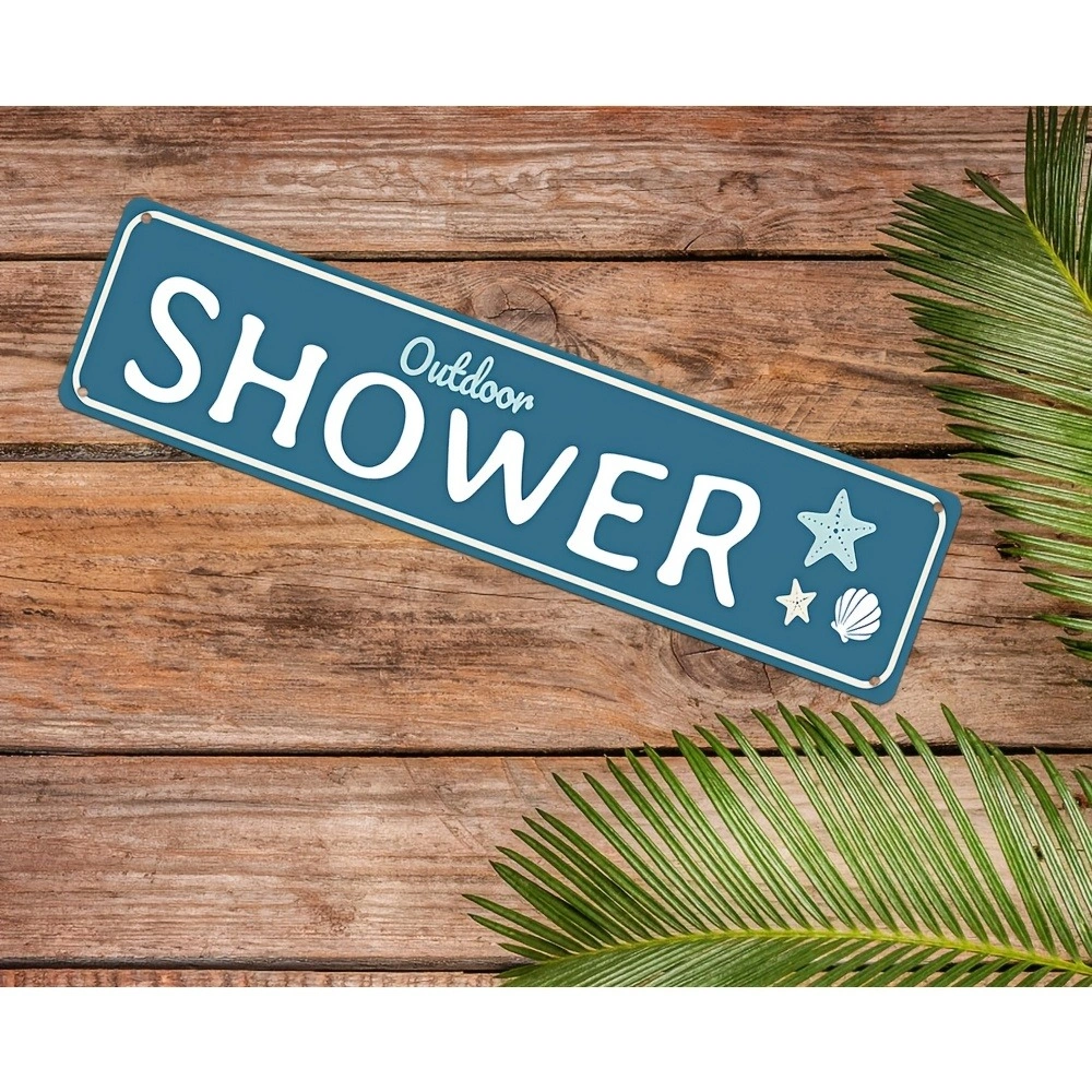 CIFbuy Waterproof Aluminum Outdoor Shower Sign UV Scratch Fade Resistant Pre Drilled Easy Hang Indoor Outdoor Wall Decor (TikTok, temu pick-up service) view 4