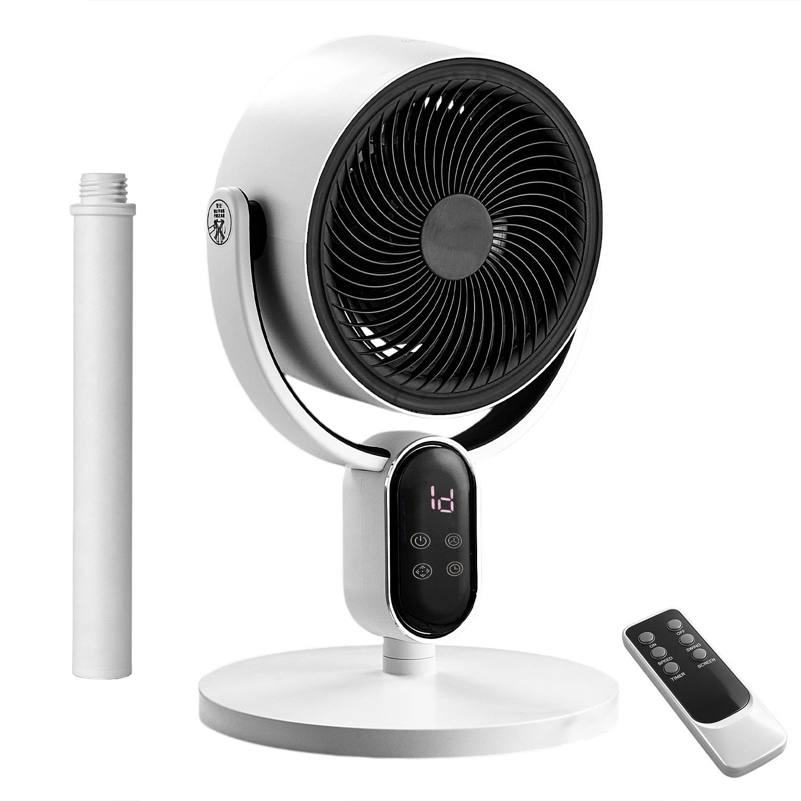 FKYT-L18XH5R 2-in-1 Electric Fan - 220V 40W Black White ABS Body, Copper-clad Aluminum Motor, Remote Control & LED Display, 3 Speeds, 12H Timer, Auto Oscillation, Desk & Floor Standing Fan view 4