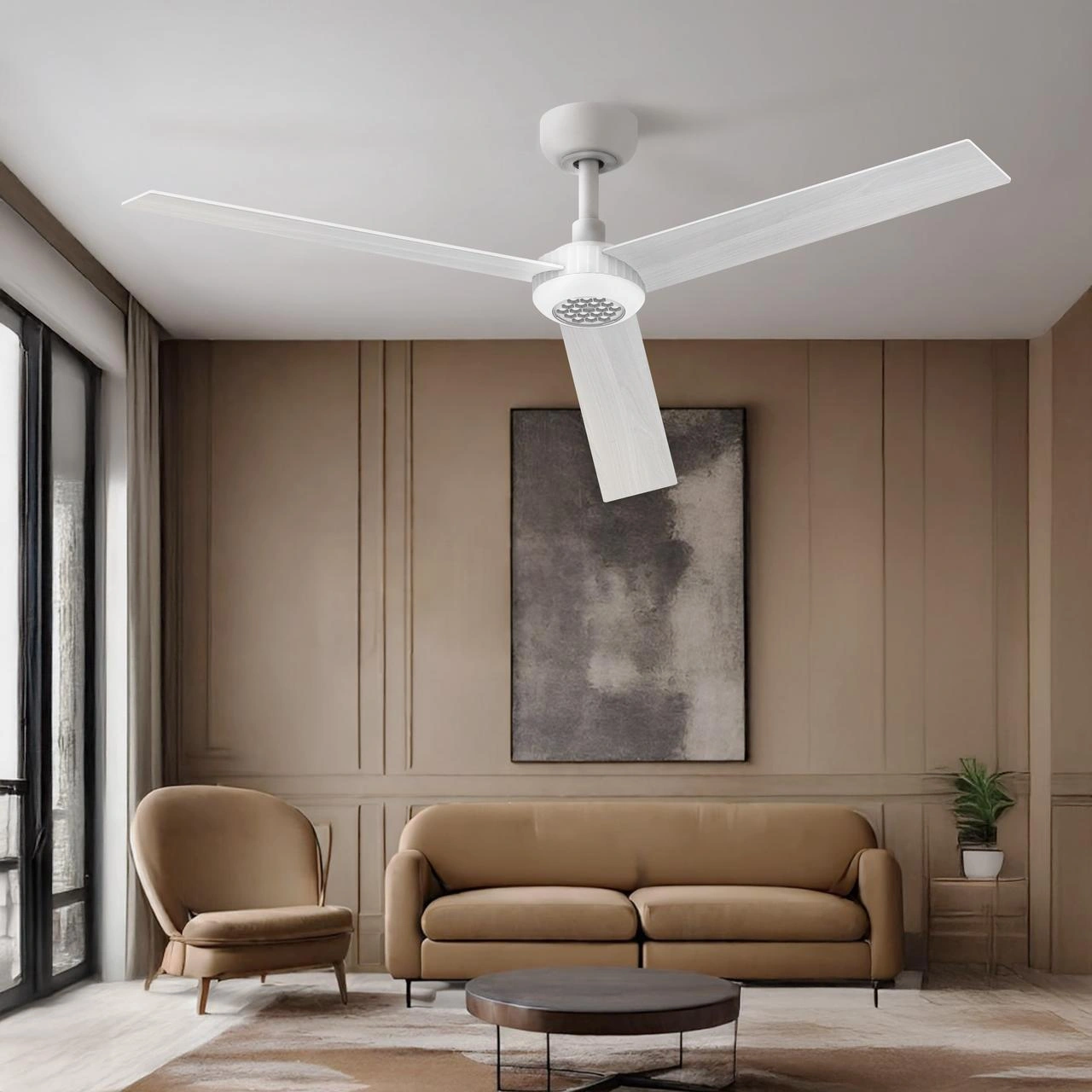 52 inch Modern Ceiling Fan with Lights,Remote Control, 3 Plywood Blades,6-Speed,Dimmable, Noiseless Reversible DC Motor,Indoor/Outdoor Ceiling Fan for Living Room Bedroom patio, 3D-X3[Unable ship on weekends, TK/TEMU only for pickup, only TX10643 war view 5