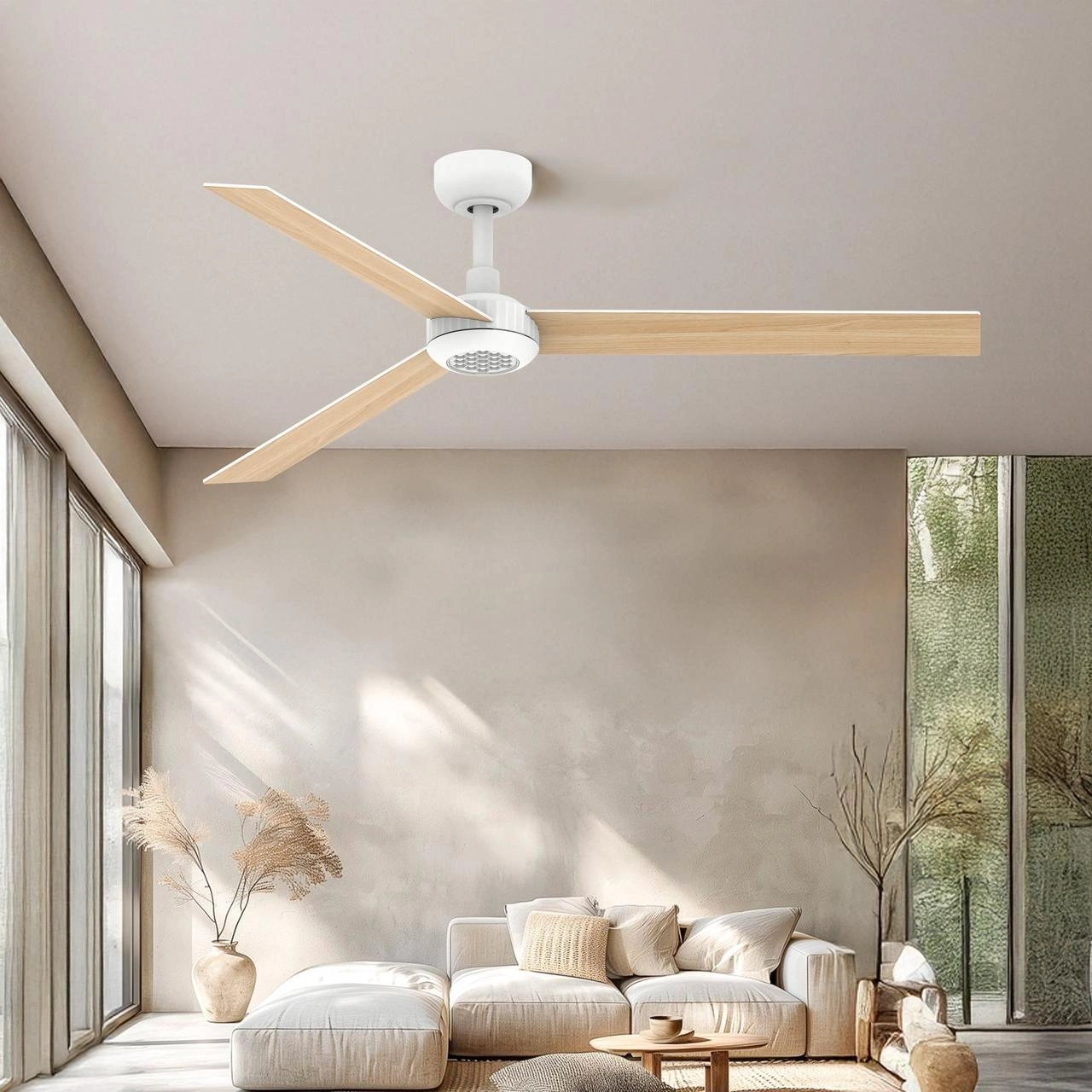 52 inch Modern Ceiling Fan with Lights,Remote Control, 3 Plywood Blades,6-Speed,Dimmable, Noiseless Reversible DC Motor,Indoor/Outdoor Ceiling Fan for Living Room Bedroom patio, 3D-X3[Unable ship on weekends, TK/TEMU only for pickup, only TX10643 war view 9