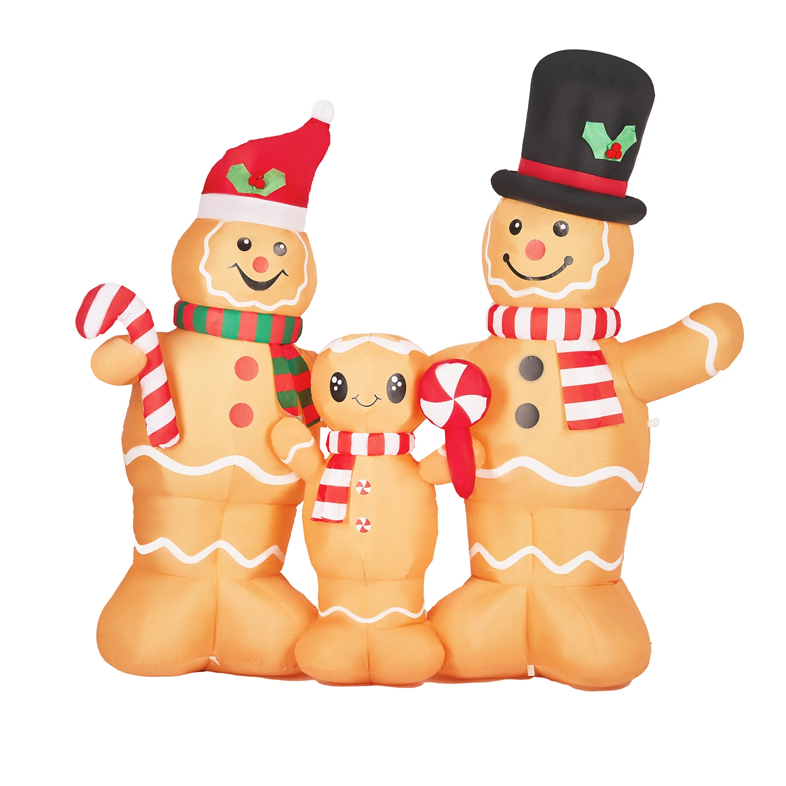 6.3FT Lighted Christmas Inflatable Gingerbread Man Family - LED Blow Up Yard Decor for Holiday Party, Front Lawn & Garden view 9