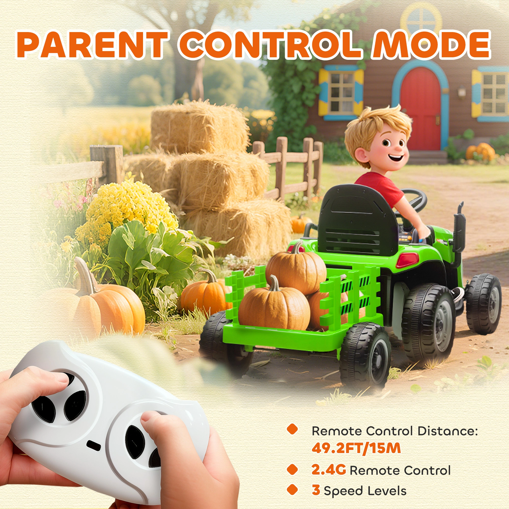 Electric Ride On Truck for Kids, 6V Battery Powered Car with Remote Control, Rocking Seat, MP3 Player & LED Lights, Black view 4