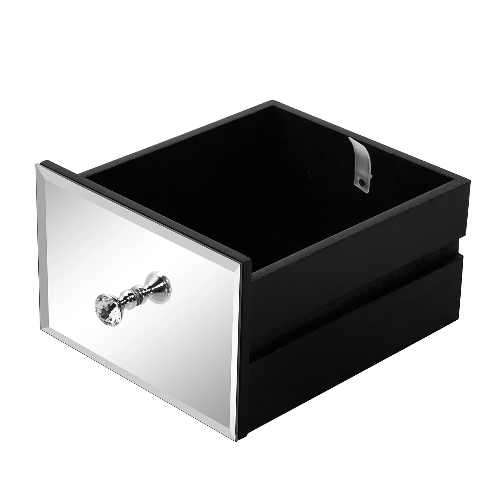 3-Drawer Mirrored Bedside Table MDF Cabinet with Mirrored Drawers Silver view 13