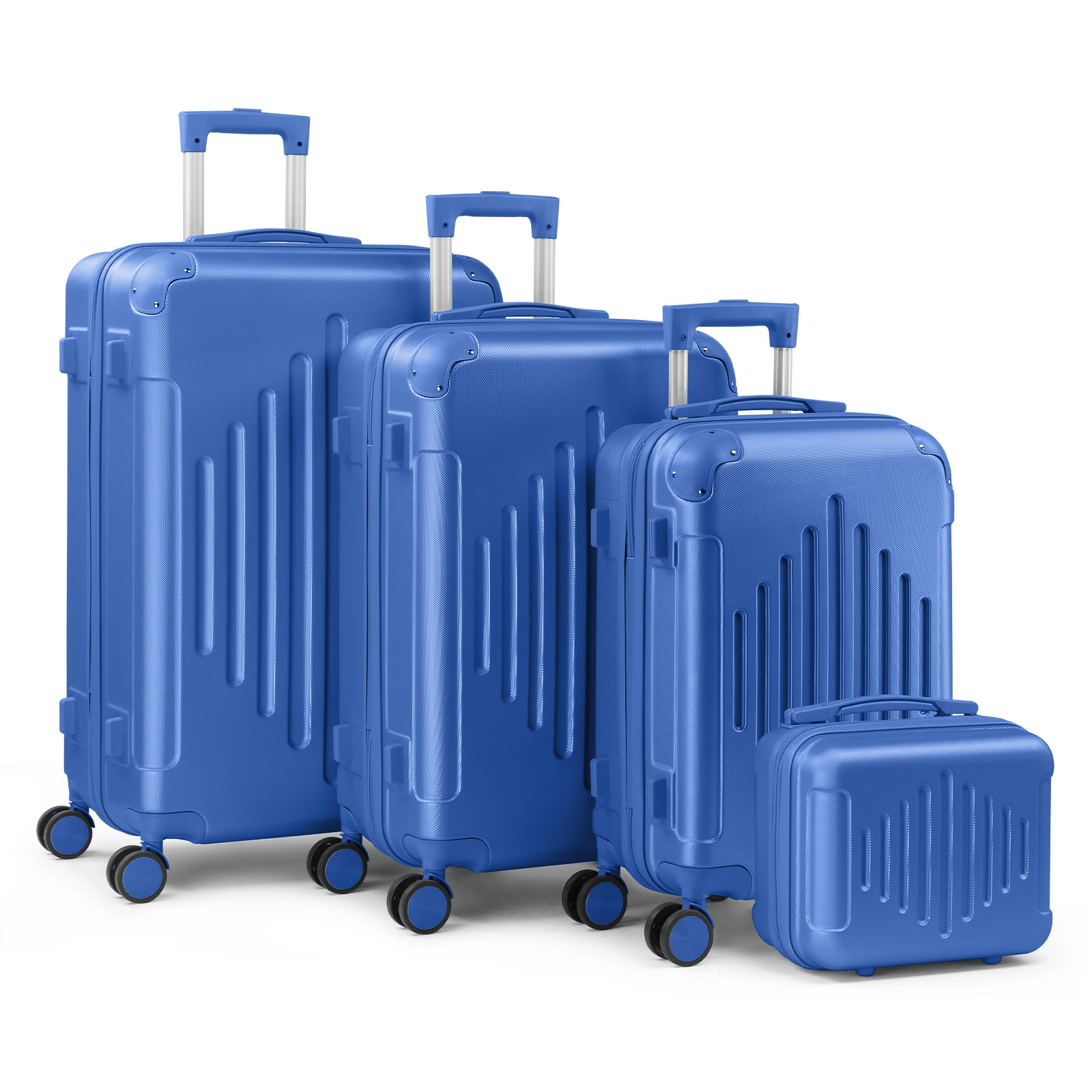 Premium 4-Piece ABS Luggage Set with Non-TSA Locks - Deep Blue Hardshell Travel Suitcases