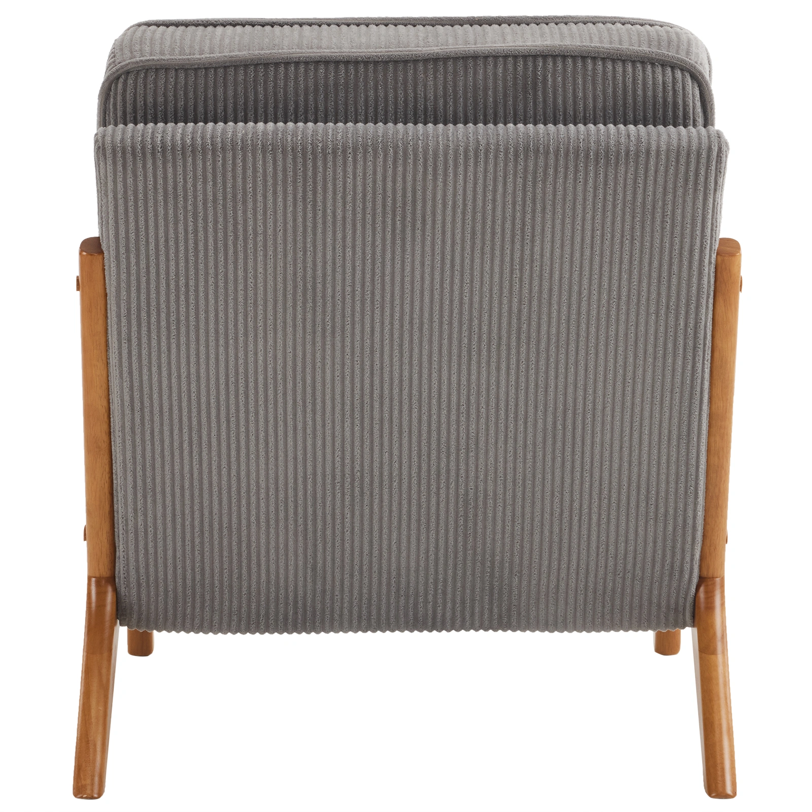 Low Arm Accent Chair - Light Gray Corduroy Upholstered Indoor Lounge Chair, Compact Single Seater with Sturdy Frame (330LBS Weight Capacity) view 13