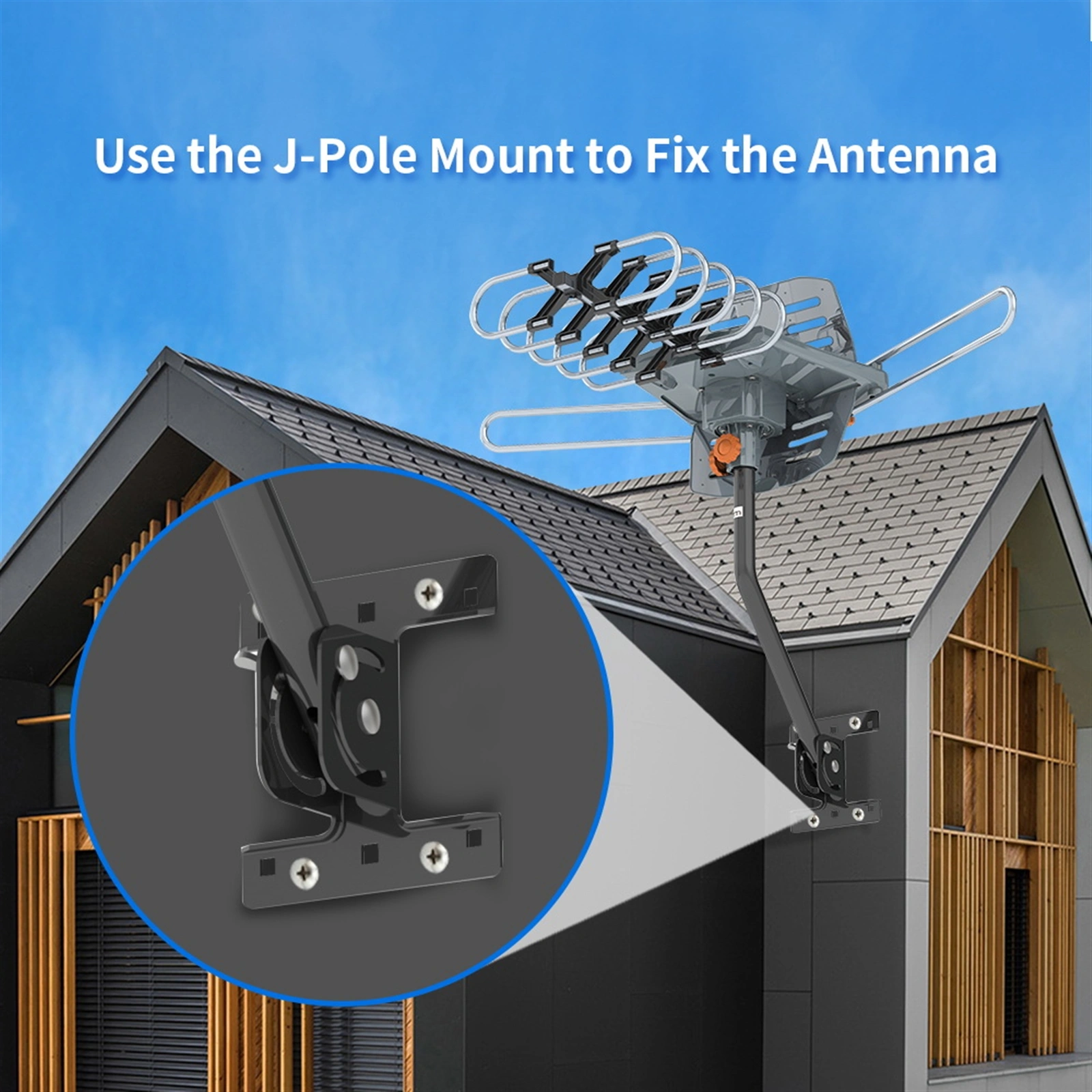 360° Dual Band Outdoor Antenna 28-36dB Gain UV Resistant with US Plug view 13