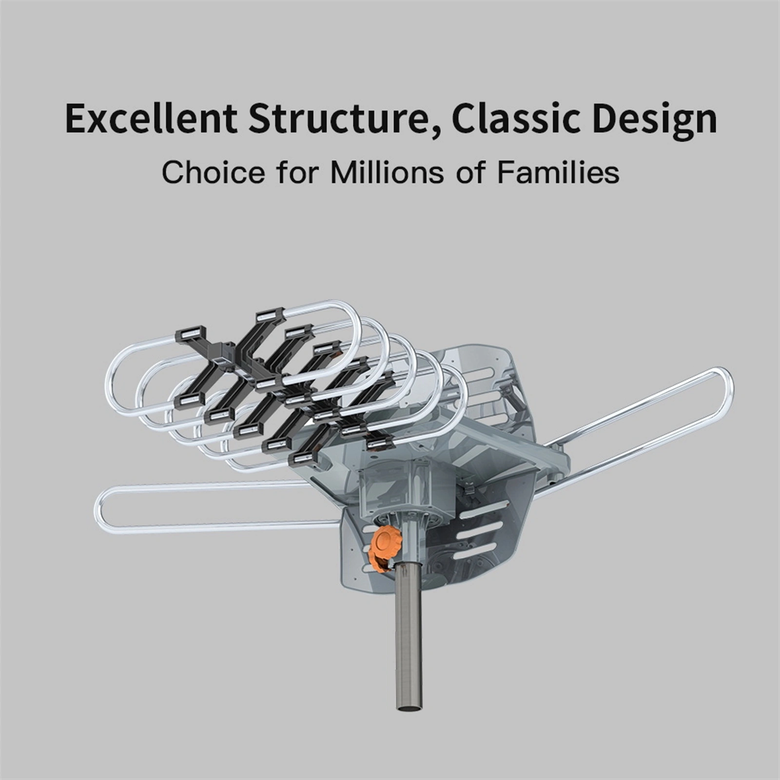 360° Dual Band Outdoor Antenna 28-36dB Gain UV Resistant with US Plug view 2