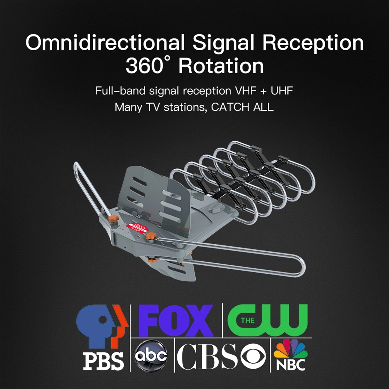 360° Dual Band Outdoor Antenna 28-36dB Gain UV Resistant with US Plug view 6