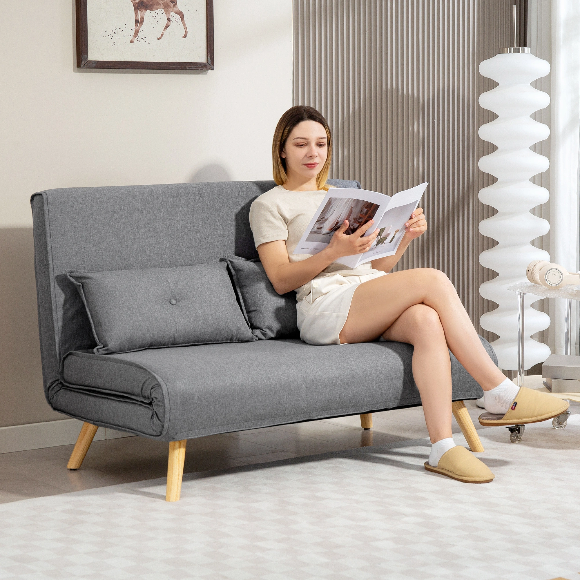 Sofa Chair Accent Armchair for Living Room, Compact Lounge Seat with Padded Cushion, Modern Reading Chair