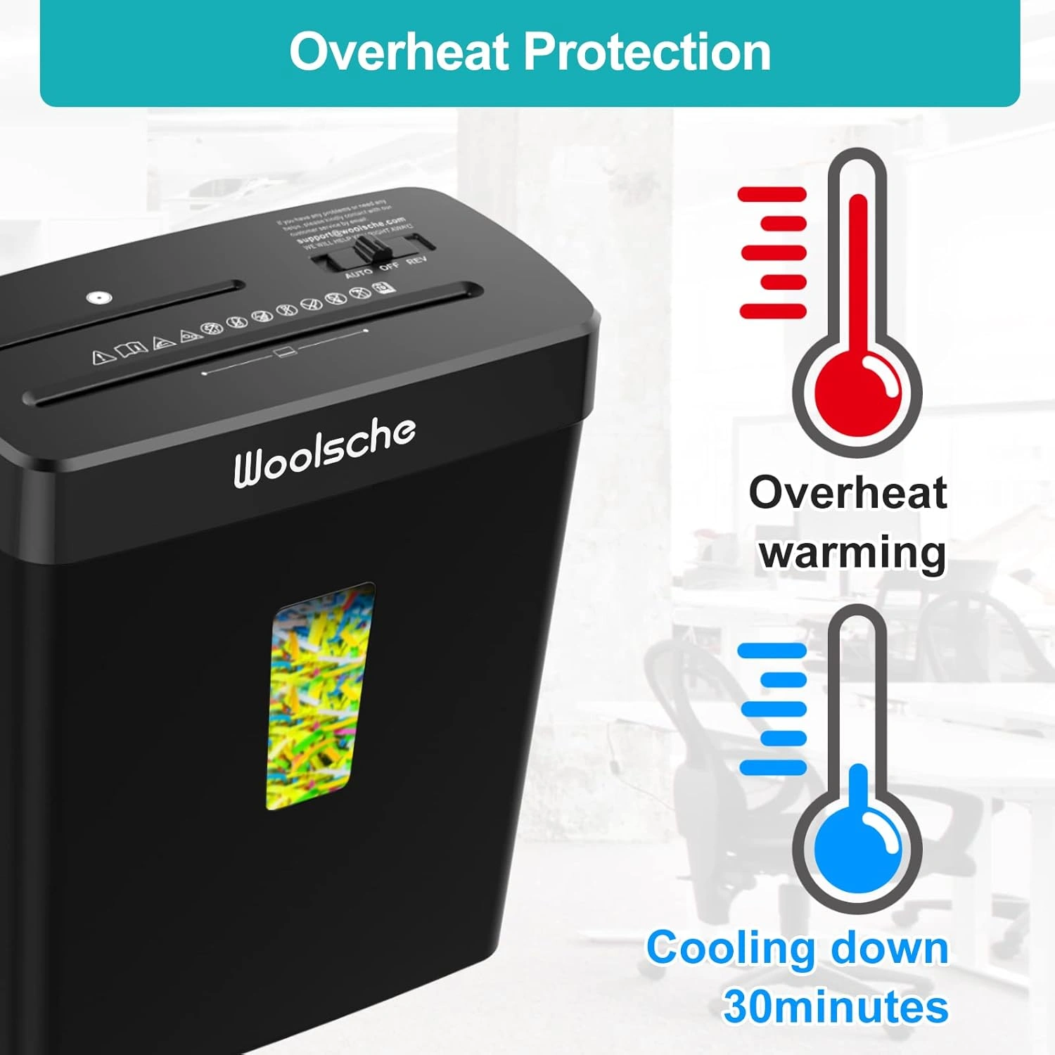 Paper Shredder for Home- 10-Sheet Cross Cut with 3.43-Gallon Basket - P-4 Security Level - 3-Mode Design - Shreds CD and Credit Card - Durable, Fast, and Jam Proof for Home Office(Shipment from FBA) view 5