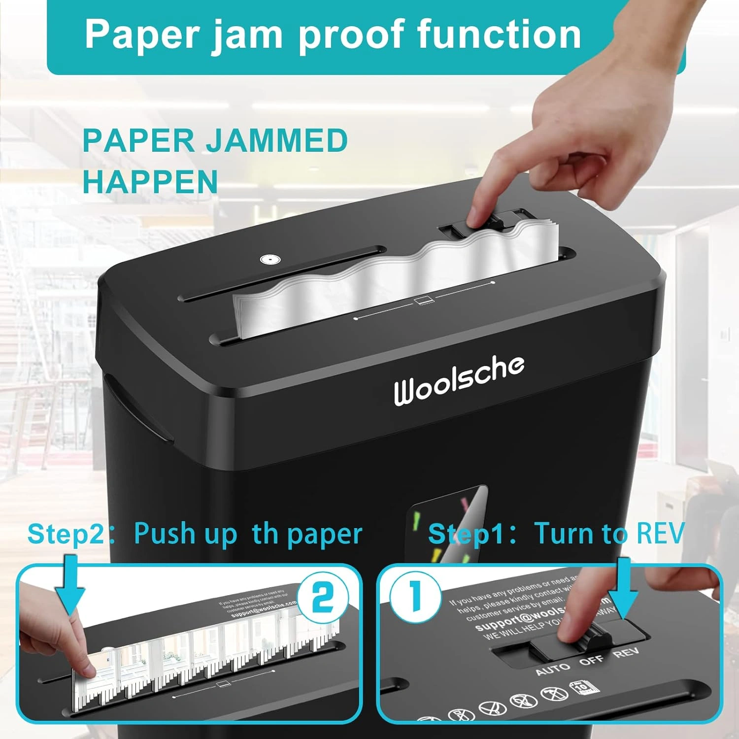 Paper Shredder for Home- 10-Sheet Cross Cut with 3.43-Gallon Basket - P-4 Security Level - 3-Mode Design - Shreds CD and Credit Card - Durable, Fast, and Jam Proof for Home Office(Shipment from FBA) view 6