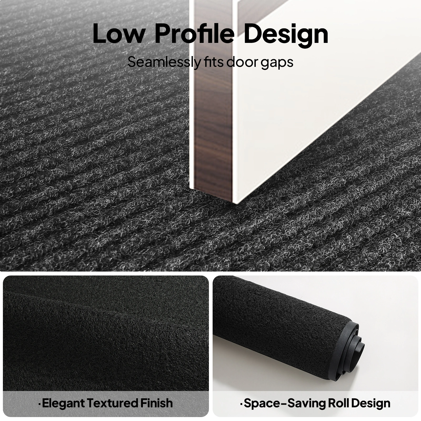 Black PVC Composite Entrance Mat 90x120cm, Heavy Duty Anti-Fatigue Commercial Floor Mat, 1.2cm Thick Extra-Thick Entrance Rug view 4