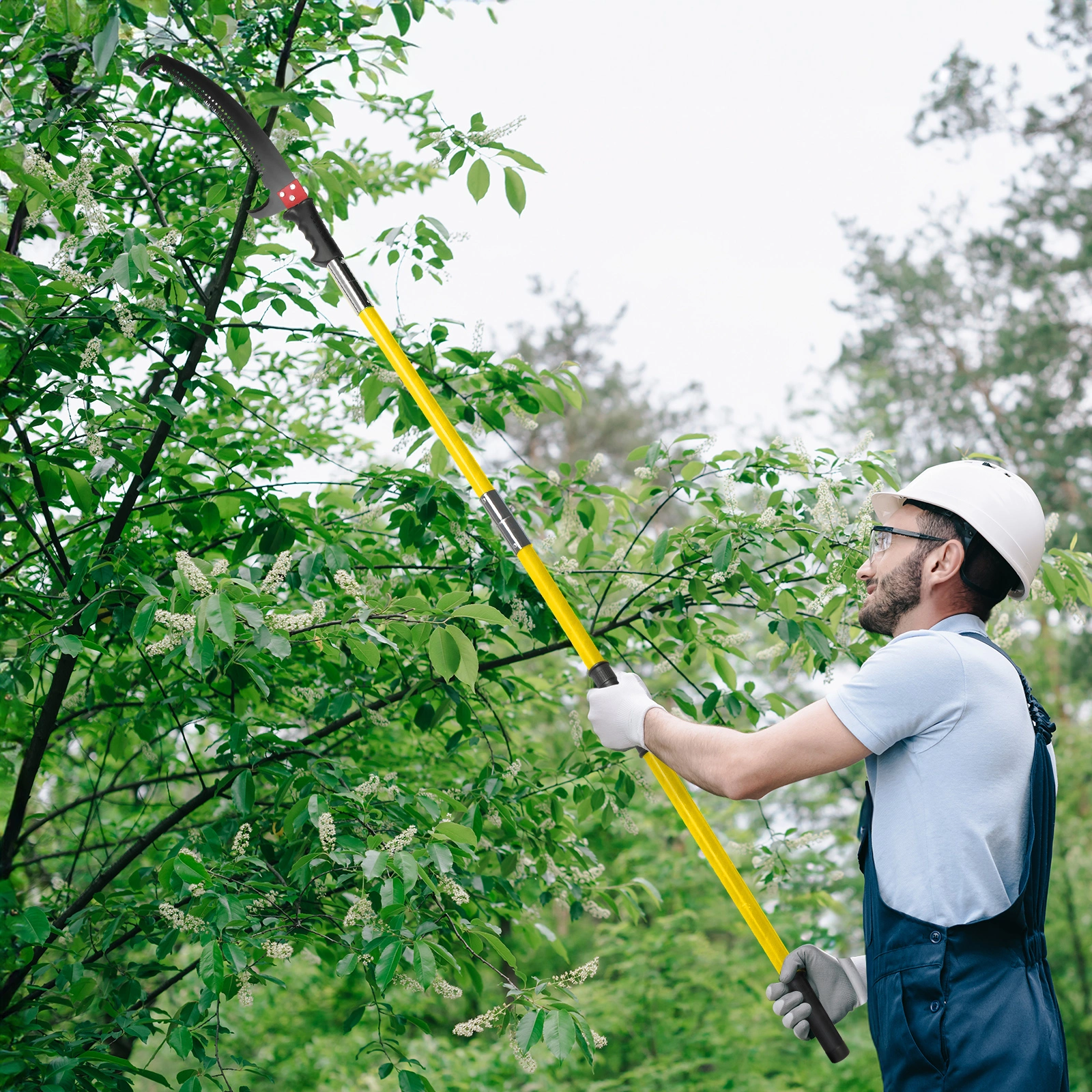 26ft Manual Pole Saw, Lightweight Tree Trimmers Long Handle Pruner Set, Sharp Steel Blade and Scissors Pole Saw for Trimming Palm, Pear Tree, Fir Tree, Other High Trees and Shrubs view 9