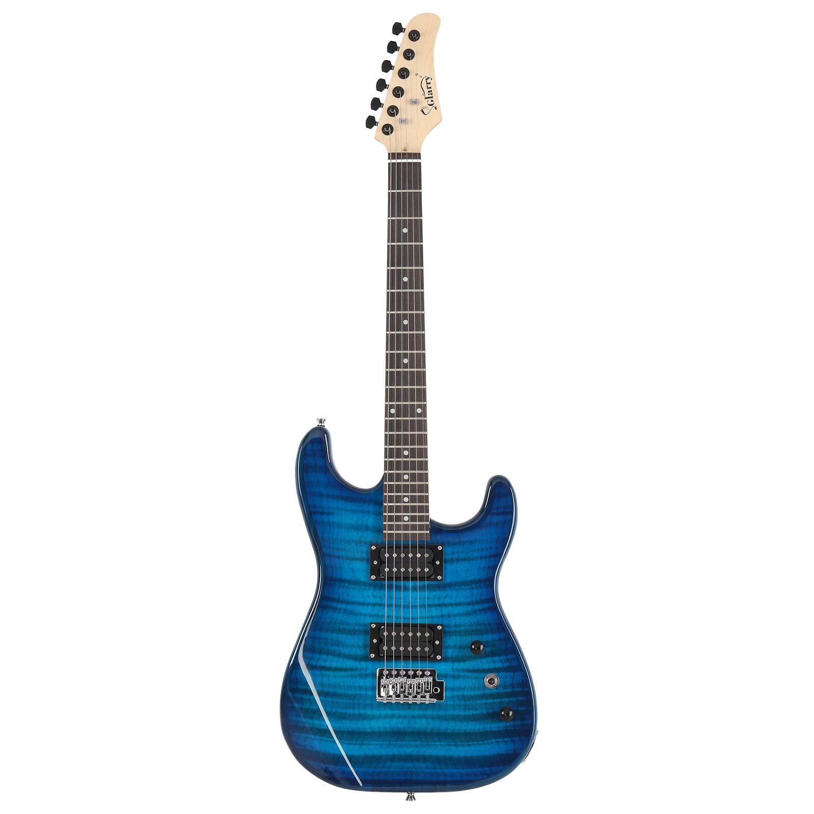 GST Tiger Stripe Electric Guitar Kit H-H Pickup 20W Amp Bag Strap Bundle, Blue view 2