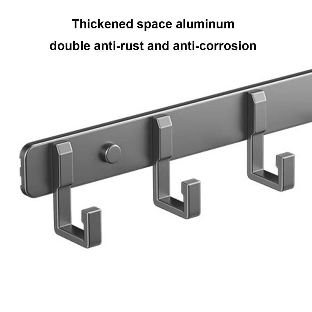 7-Hook Wall Mount Coat Rack - Heavy Duty Aluminum Door Hanger for Keys, Coats & Clothes view 3