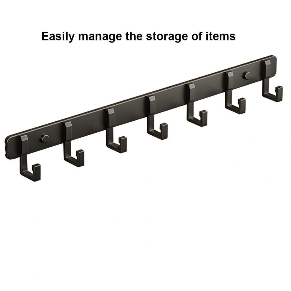 7-Hook Wall Mount Coat Rack - Heavy Duty Aluminum Door Hanger for Keys, Coats & Clothes view 4