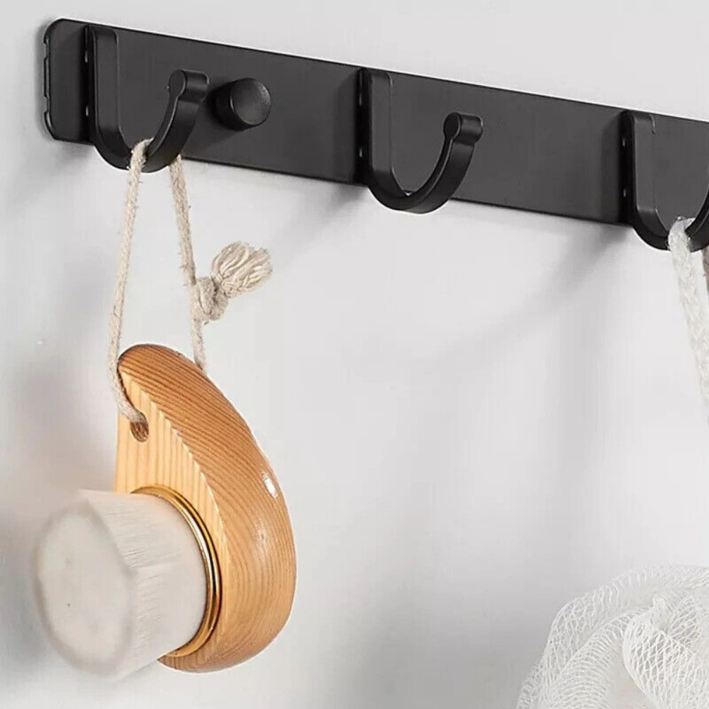7-Hook Wall Mount Coat Rack - Heavy Duty Aluminum Door Hanger for Keys, Coats & Clothes view 5