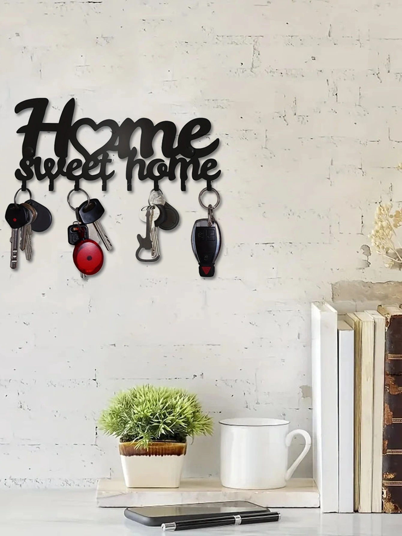CIFbuy1pc Key Rack For Wall, Black Key Holder For Wall Decorative, Metal Wall Decor For Office, Hallway, Entryway, Key Hooks Hanging Keys(TikTok/temu self-pickup orders) view 20