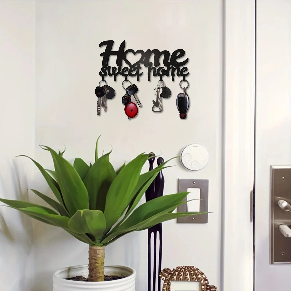 CIFbuy1pc Key Rack For Wall, Black Key Holder For Wall Decorative, Metal Wall Decor For Office, Hallway, Entryway, Key Hooks Hanging Keys(TikTok/temu self-pickup orders) view 22