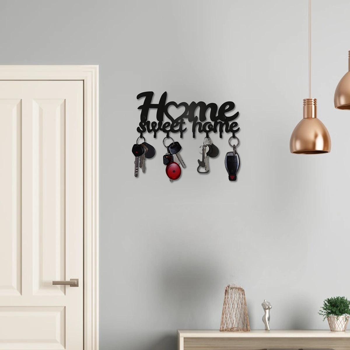 CIFbuy1pc Key Rack For Wall, Black Key Holder For Wall Decorative, Metal Wall Decor For Office, Hallway, Entryway, Key Hooks Hanging Keys(TikTok/temu self-pickup orders) view 9