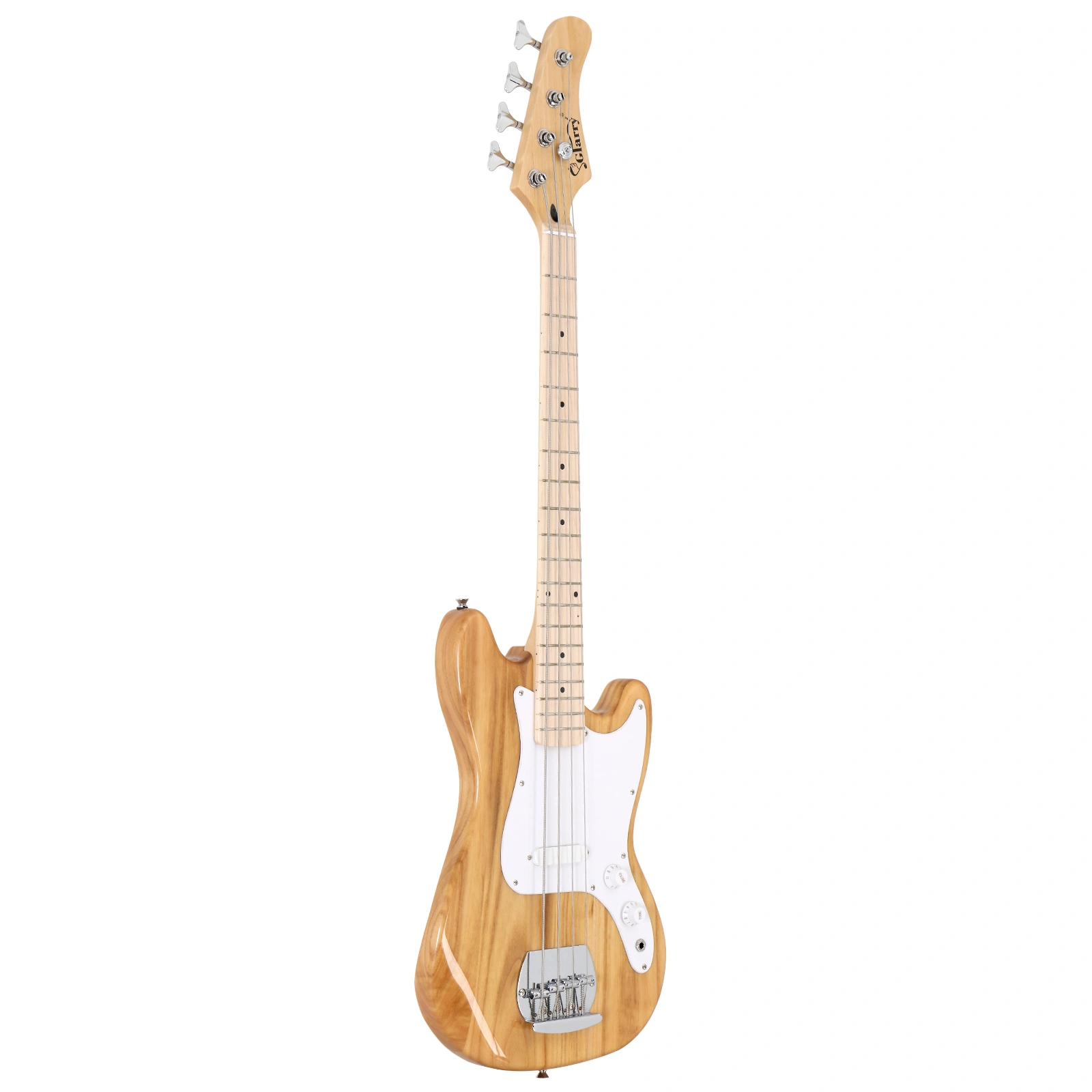 4 String 30in Short Scale Thin Body GB Electric Bass Guitar with Bag Strap Connector Wrench Tool Burlywood view 15