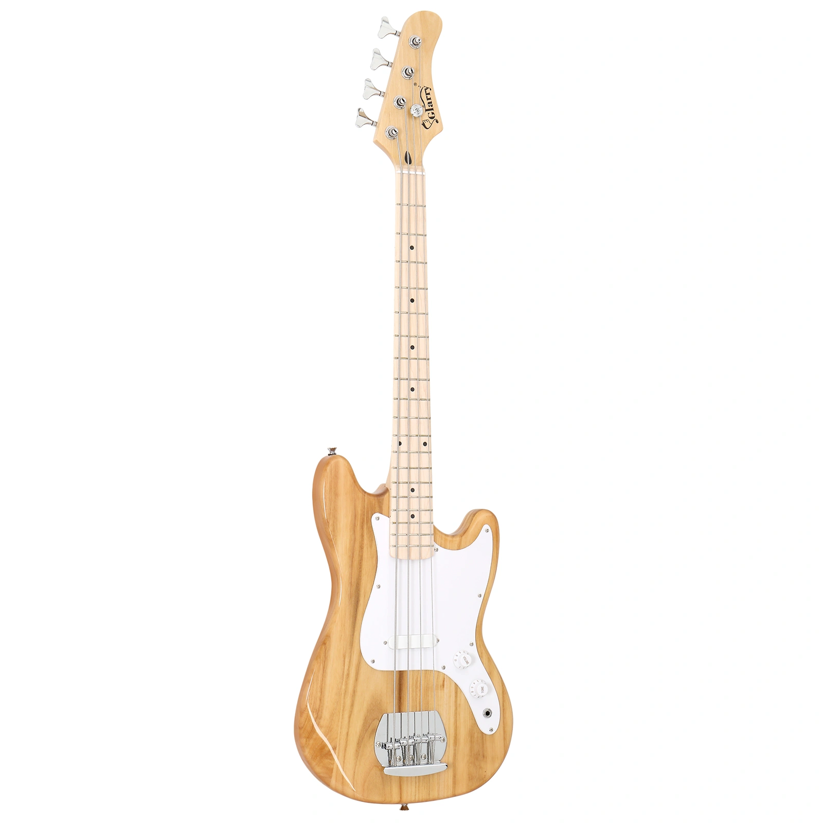 4 String 30in Short Scale Thin Body GB Electric Bass Guitar with Bag Strap Connector Wrench Tool Burlywood view 17