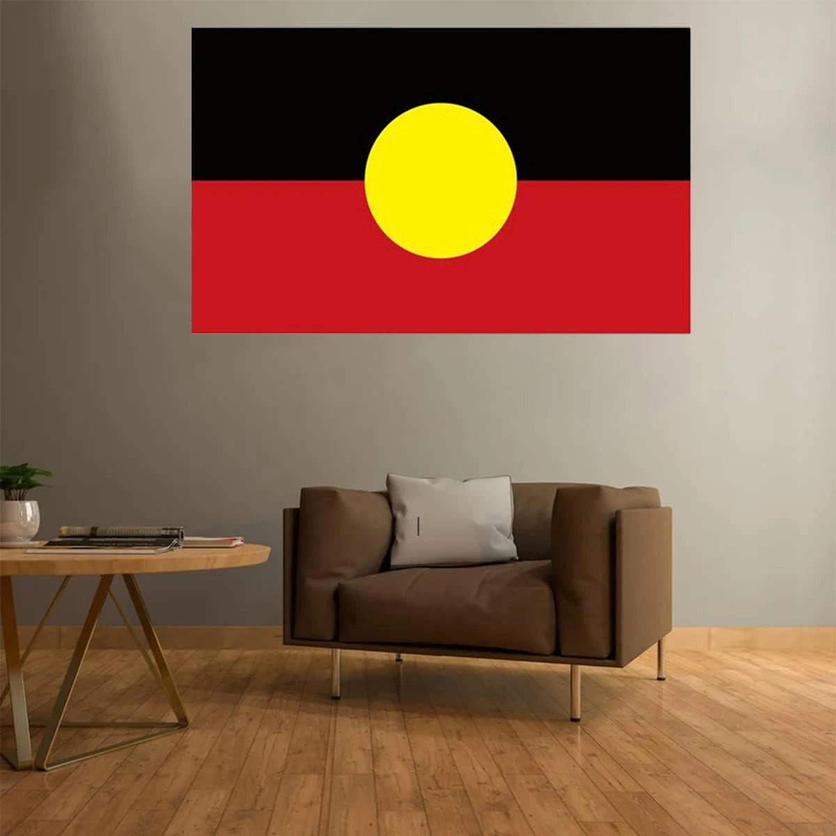 Aboriginal Flag 150x90cm Australian Indigenous Flag with Brass Grommets Outdoor view 3