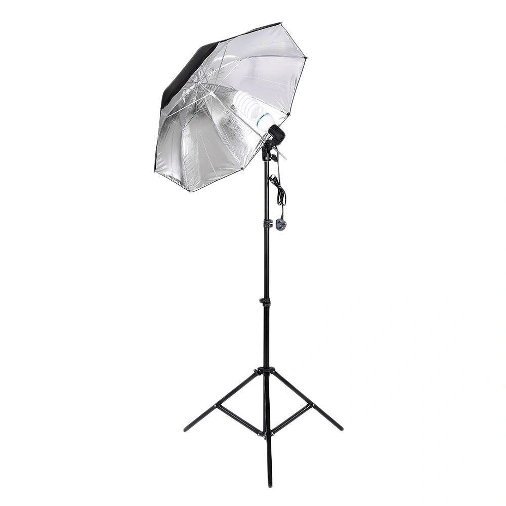 45W Softbox Lighting Kit with 4 White Silver Black Umbrellas, Background Stand & Light Stands for Photography view 14