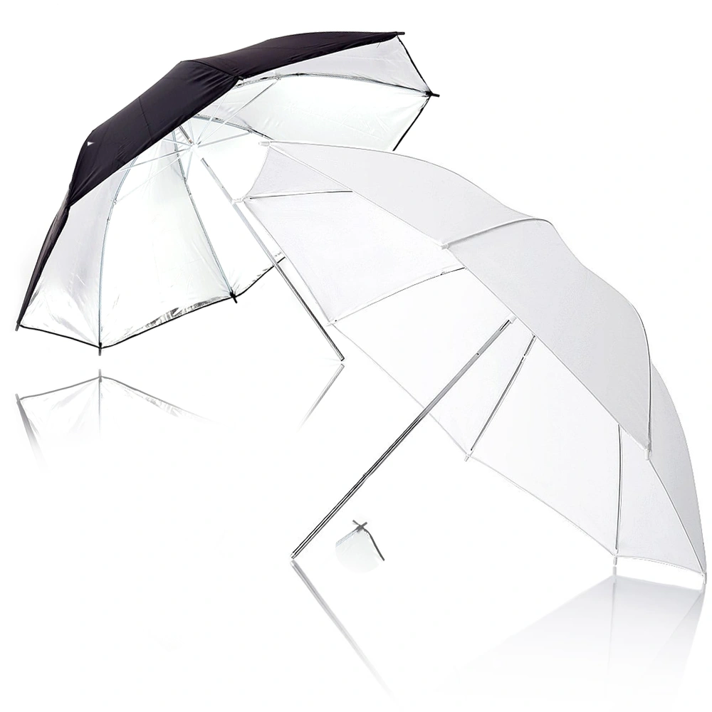 45W Softbox Lighting Kit with 4 White Silver Black Umbrellas, Background Stand & Light Stands for Photography view 17