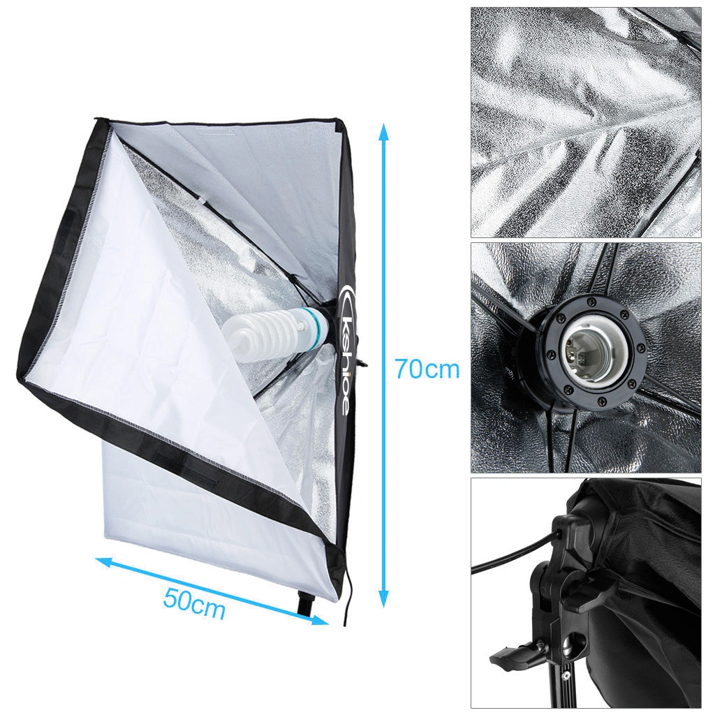 45W Softbox Lighting Kit with 4 White Silver Black Umbrellas, Background Stand & Light Stands for Photography view 25