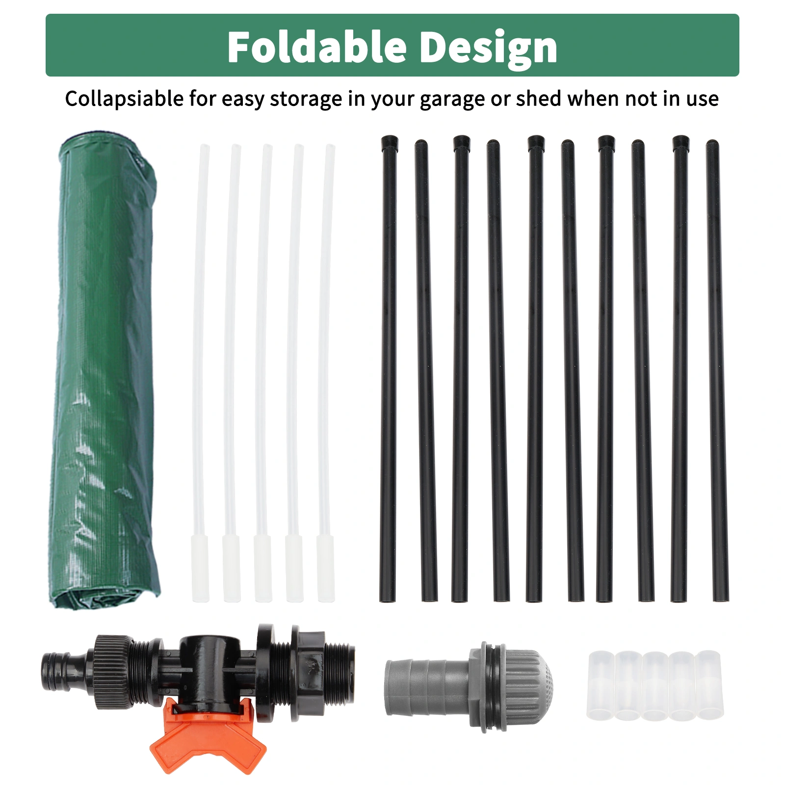 50 Gallon Folding Rain Barrel Water Collector Green view 8