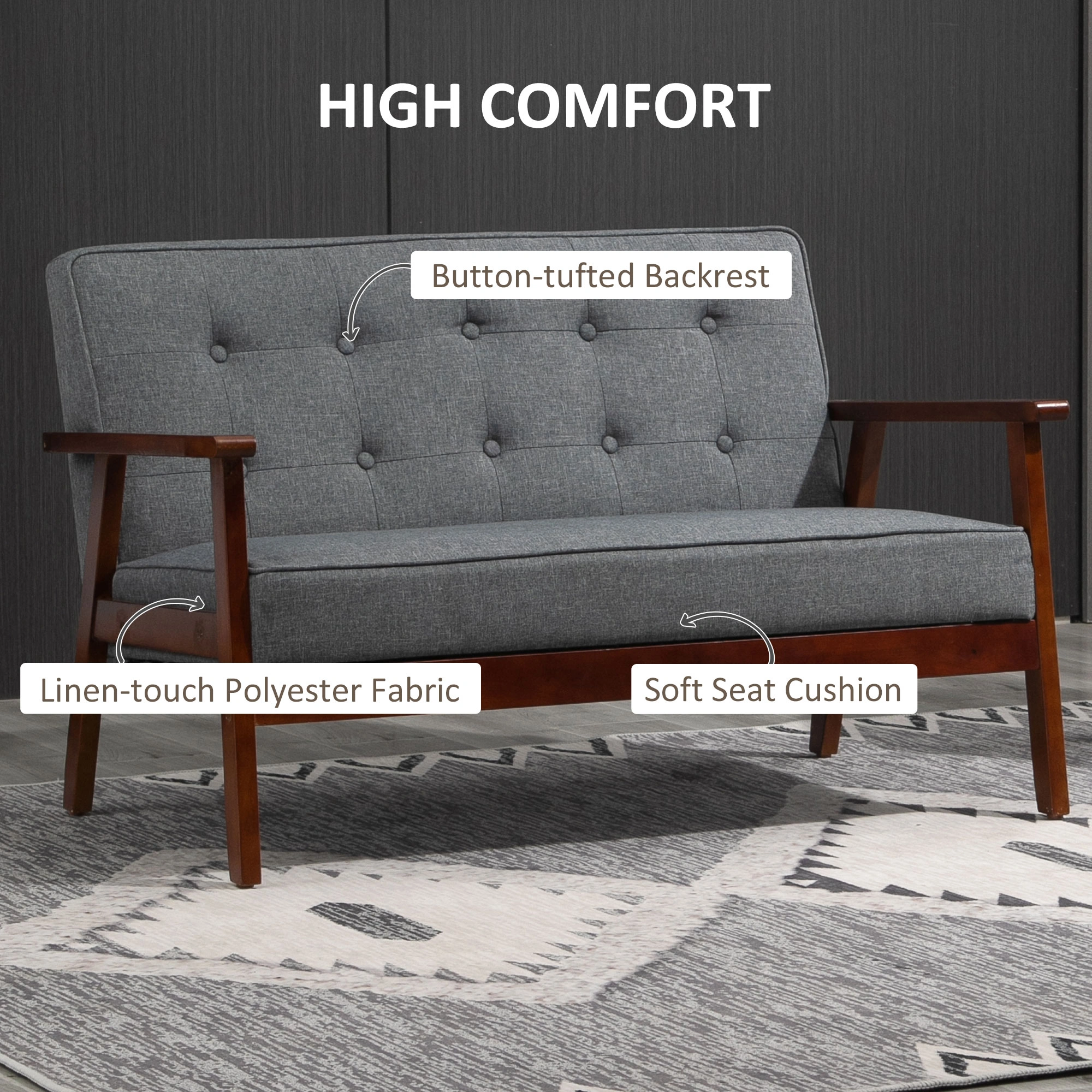 Sofa Chair - Comfy Accent Armchair with Padded Seat & Backrest, Compact Upholstered Lounge Chair for Living Room, Bedroom, or Apartment view 3