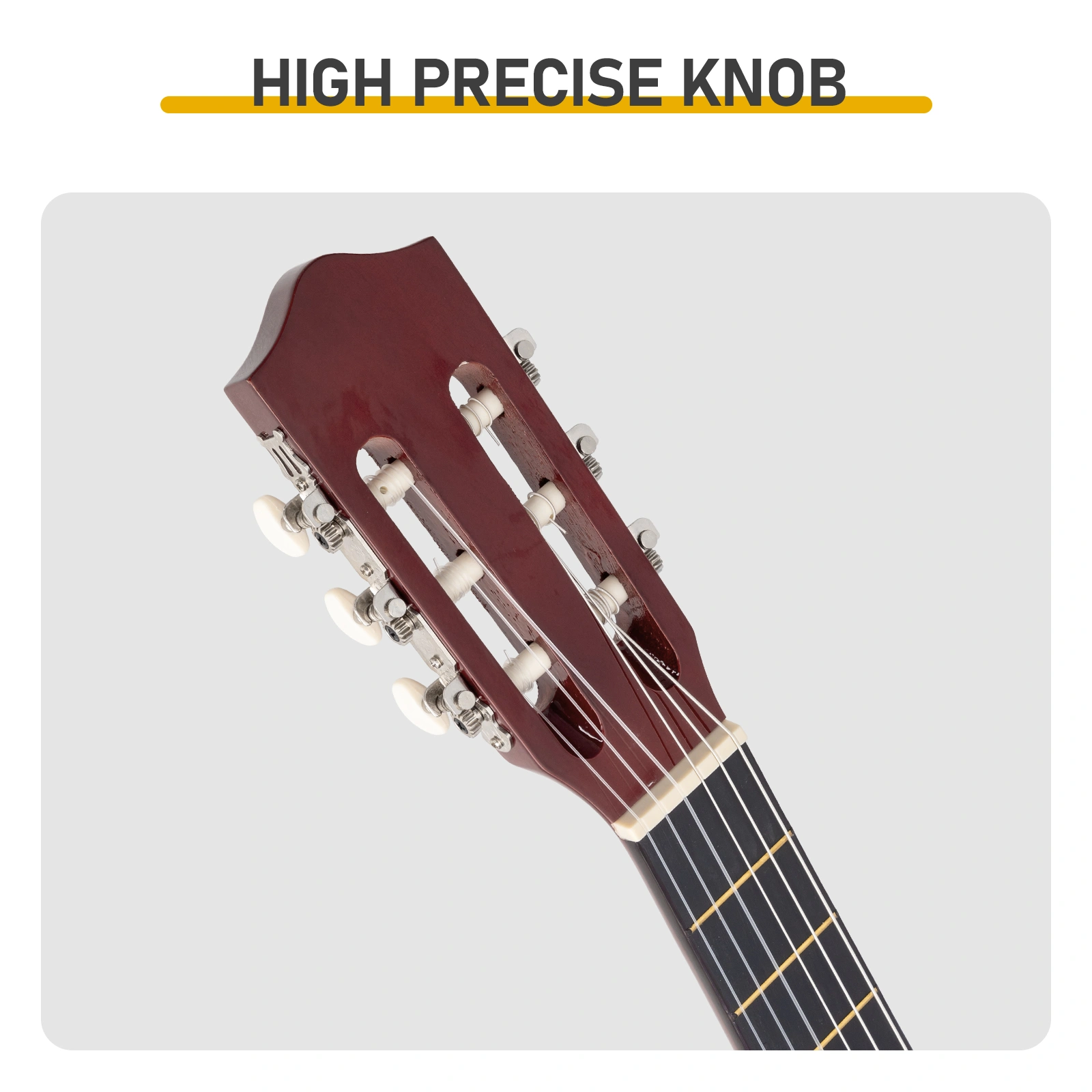 39 Inch Round Barrel Basswood Classical Guitar Folk Acoustic with Gig Bag Strings Picks Capo Tuner Strap Coffee view 3