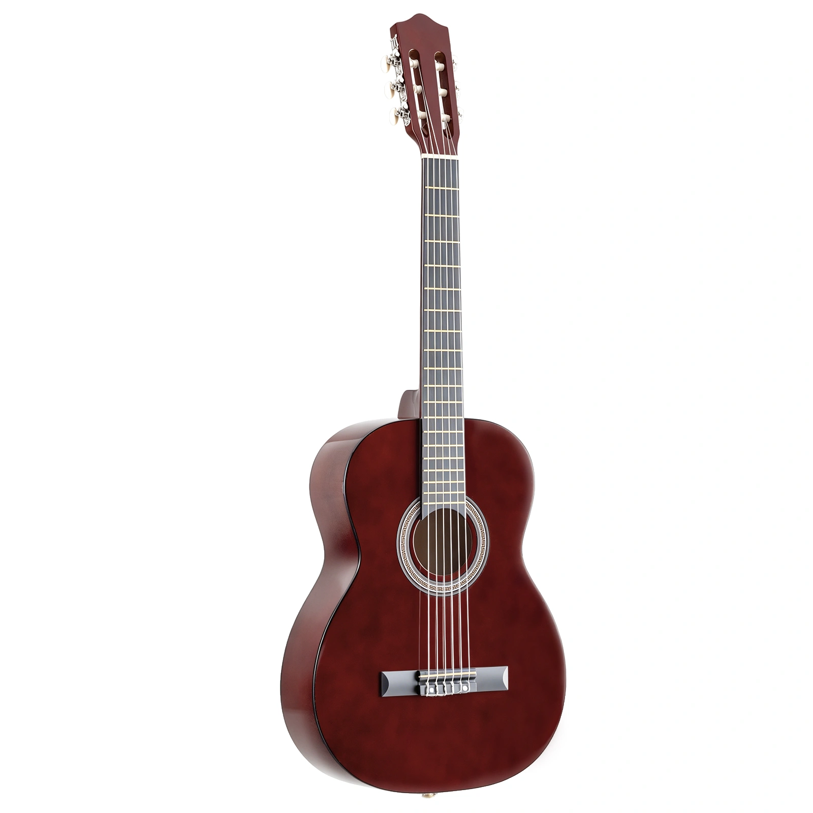 39 Inch Round Barrel Basswood Classical Guitar Folk Acoustic with Gig Bag Strings Picks Capo Tuner Strap Coffee view 6