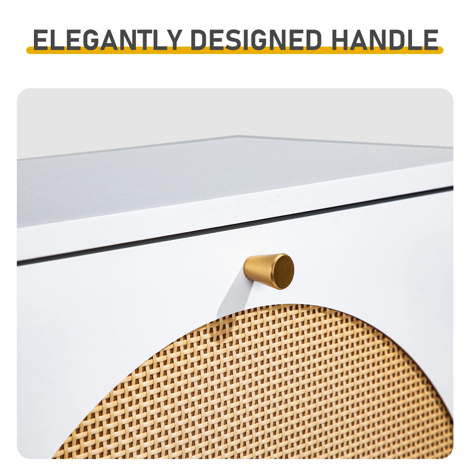 Rattan-fronted 3-tier shoe cabinet, particleboard, 54*24*135 cm, white view 8
