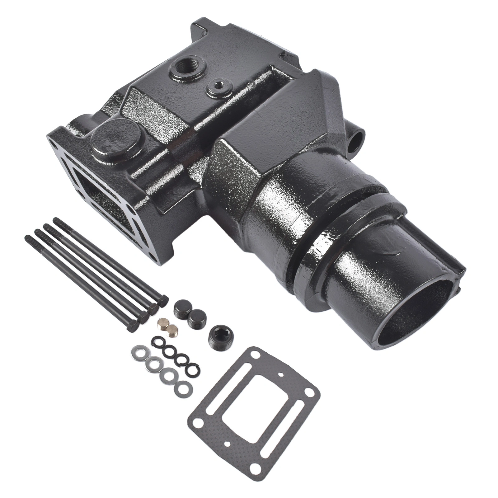 Exhaust Elbow Kit w/Gasket and Mounting Hardware Replacement for Volvo Penta OMC V6 V8 1992-on 913784 3857944 3863061 view 7