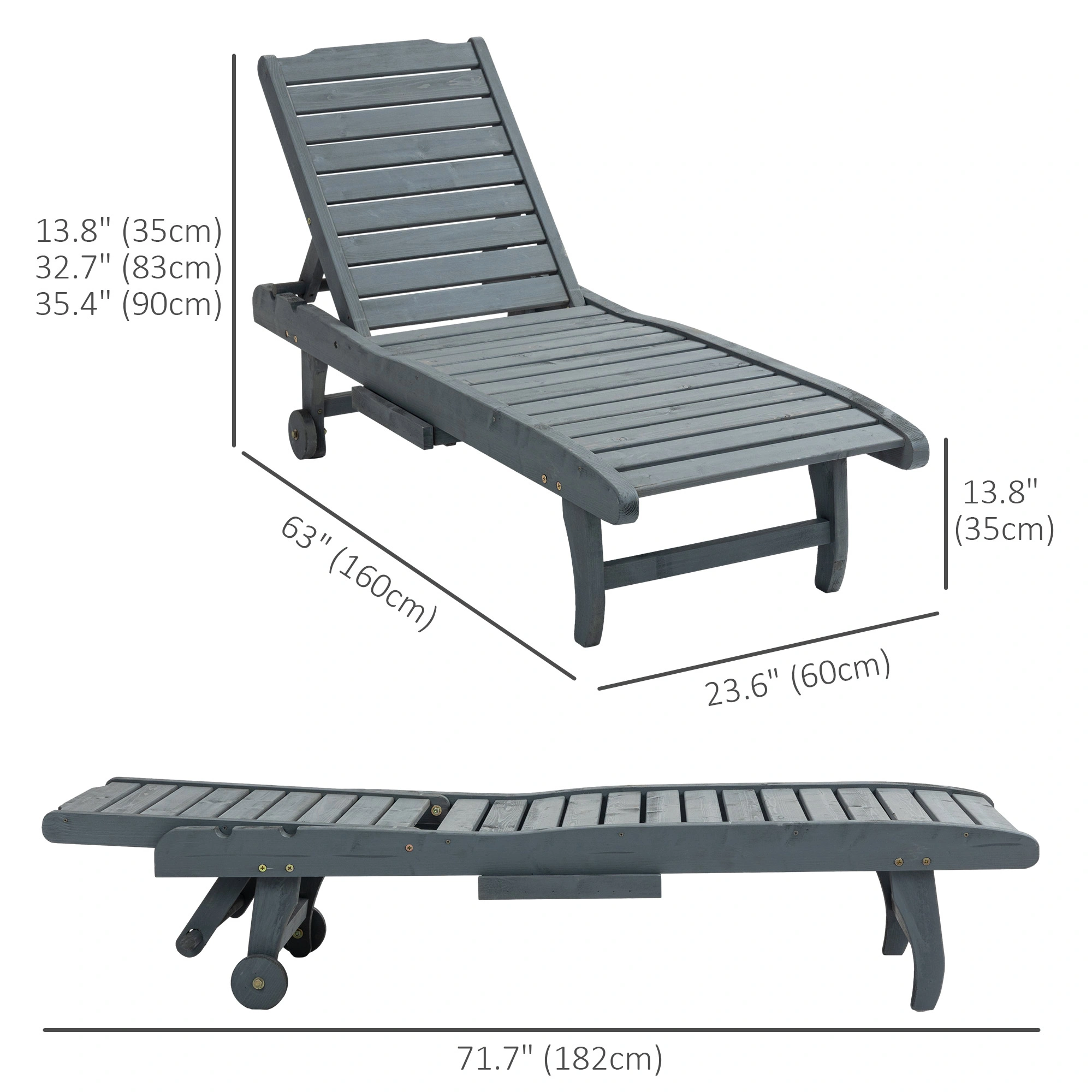 Portable Folding Rocking Lounge Chair Indoor Outdoor Reclining Chair Lightweight Aluminum Frame Easy Fold Storage view 3