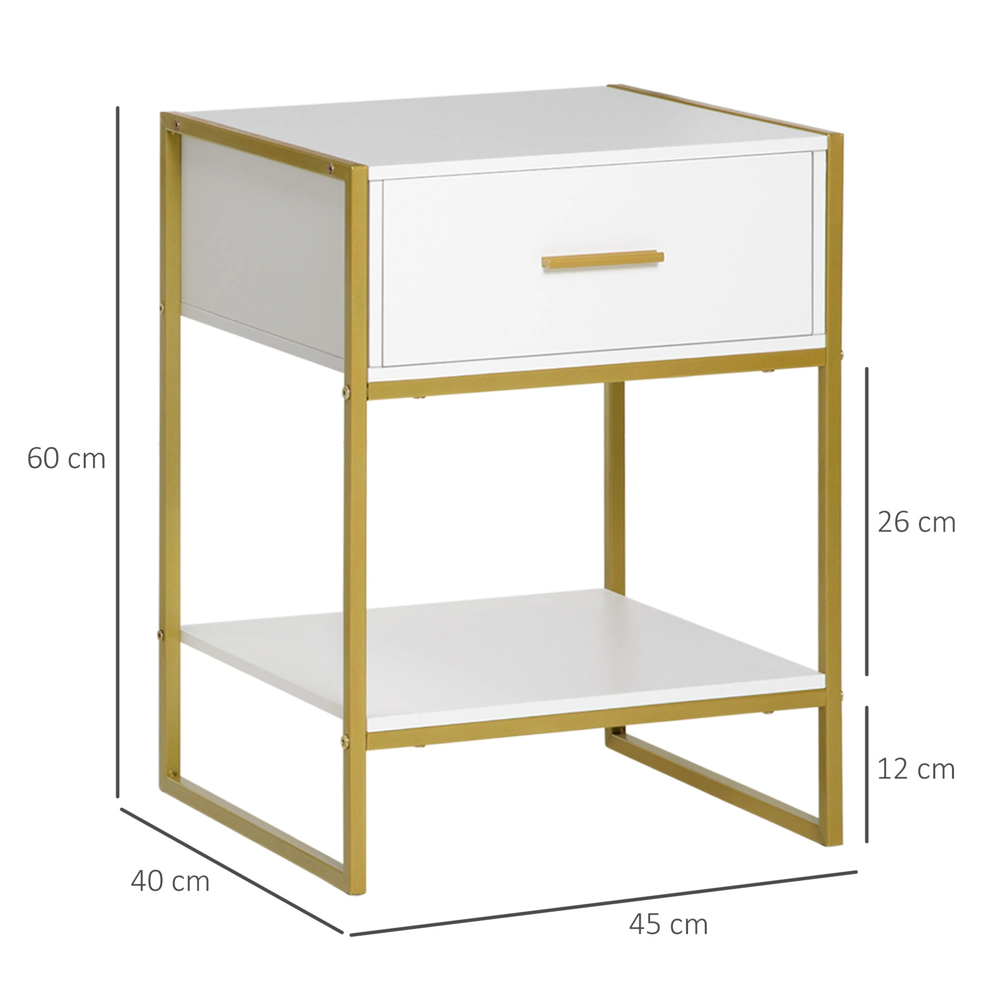 Bedside Tables, Nightstand with Drawers, Small Side Table for Bedroom Couch view 2