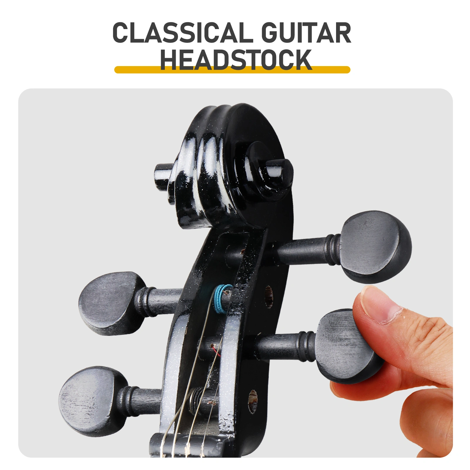 New 4/4 Acoustic Violin Case Bow Rosin Black view 17