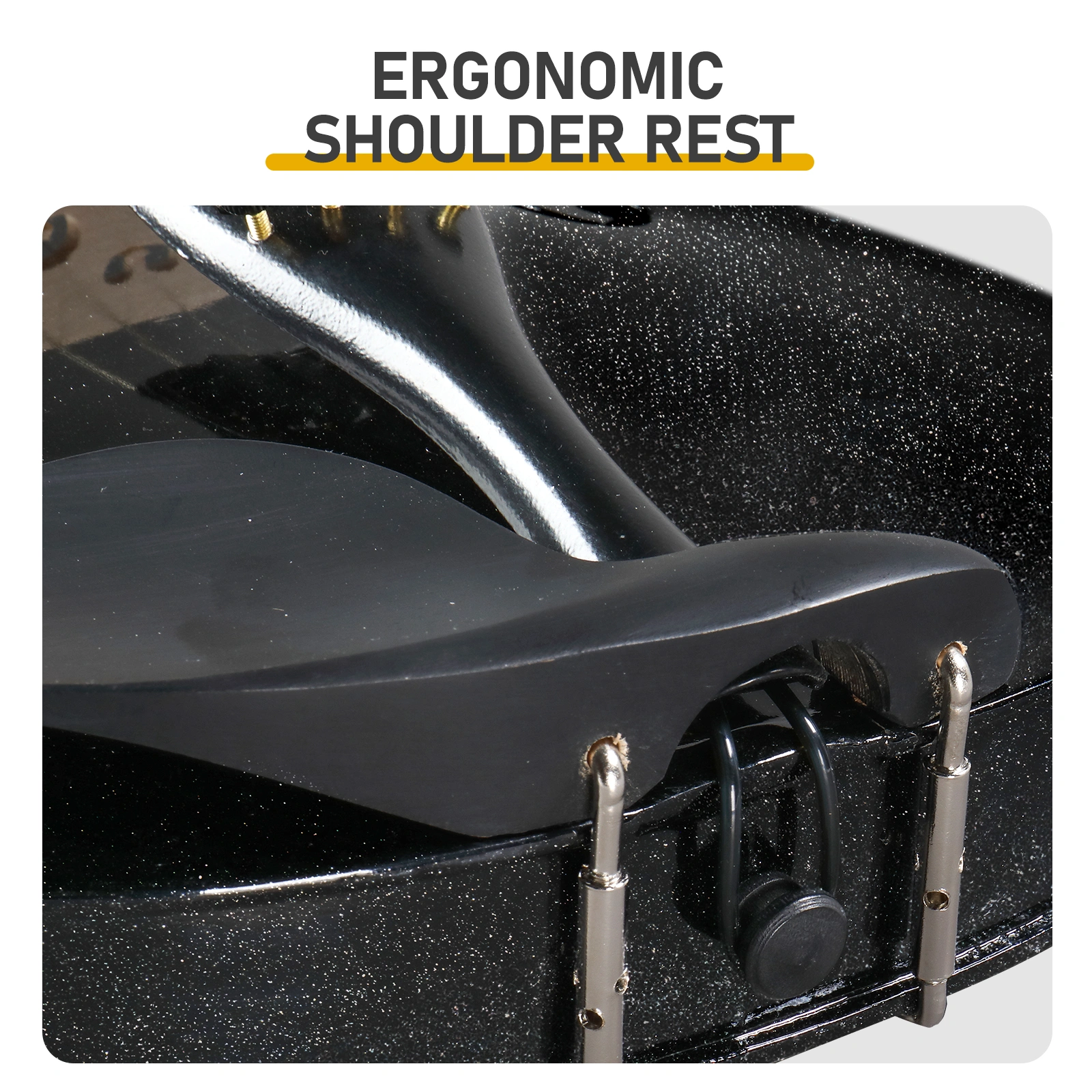 New 4/4 Acoustic Violin Case Bow Rosin Black view 19