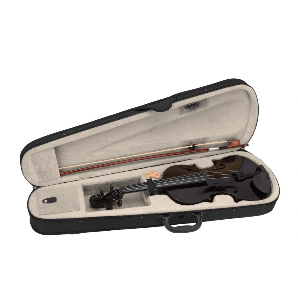 New 4/4 Acoustic Violin Case Bow Rosin Black view 4