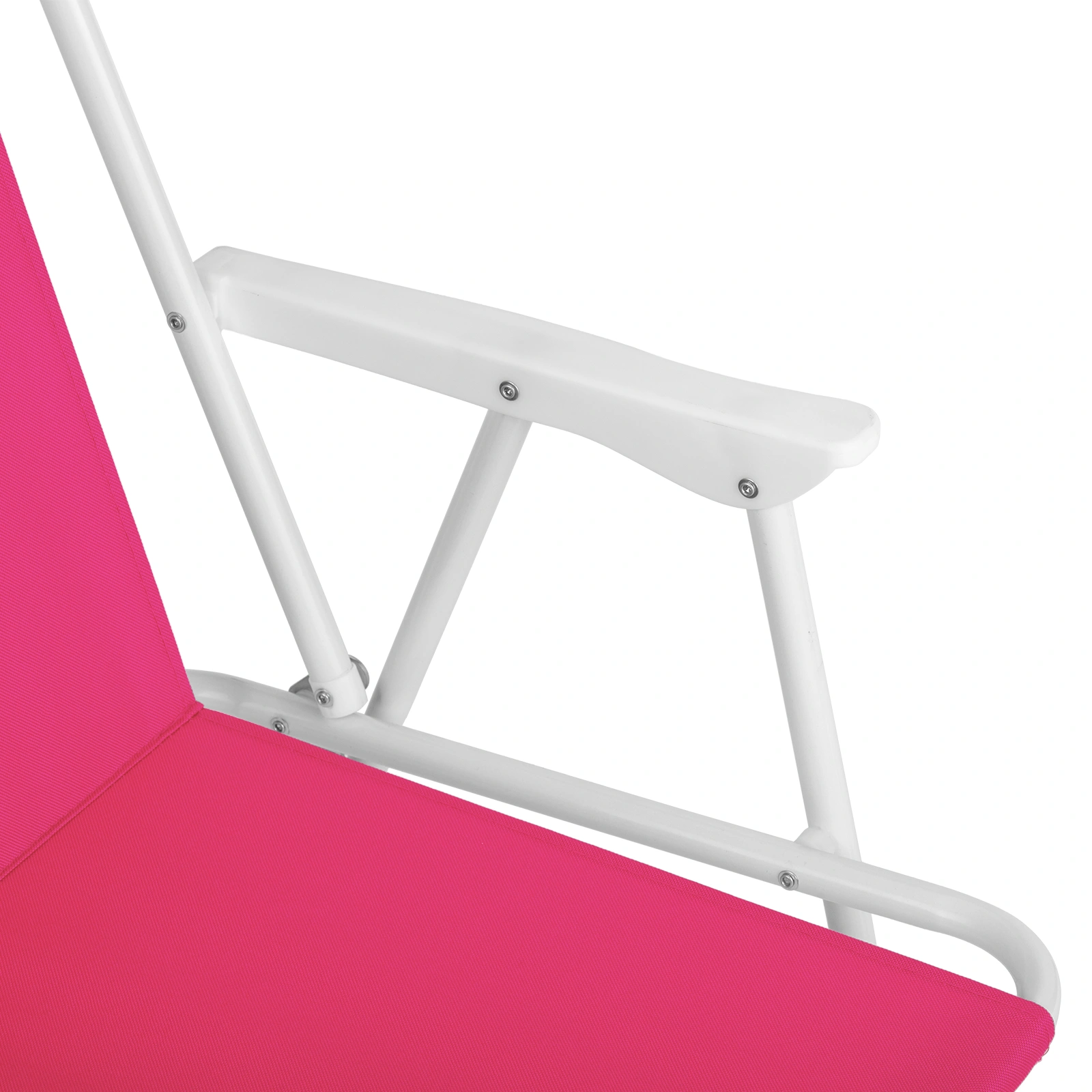 1 Pack Folding Beach Chair with Umbrella, XL Size, 15" Seat Height, Barbie Pink, Steel Spring Chair with Cross Bar, Oxford Cloth, 120kg Capacity view 8