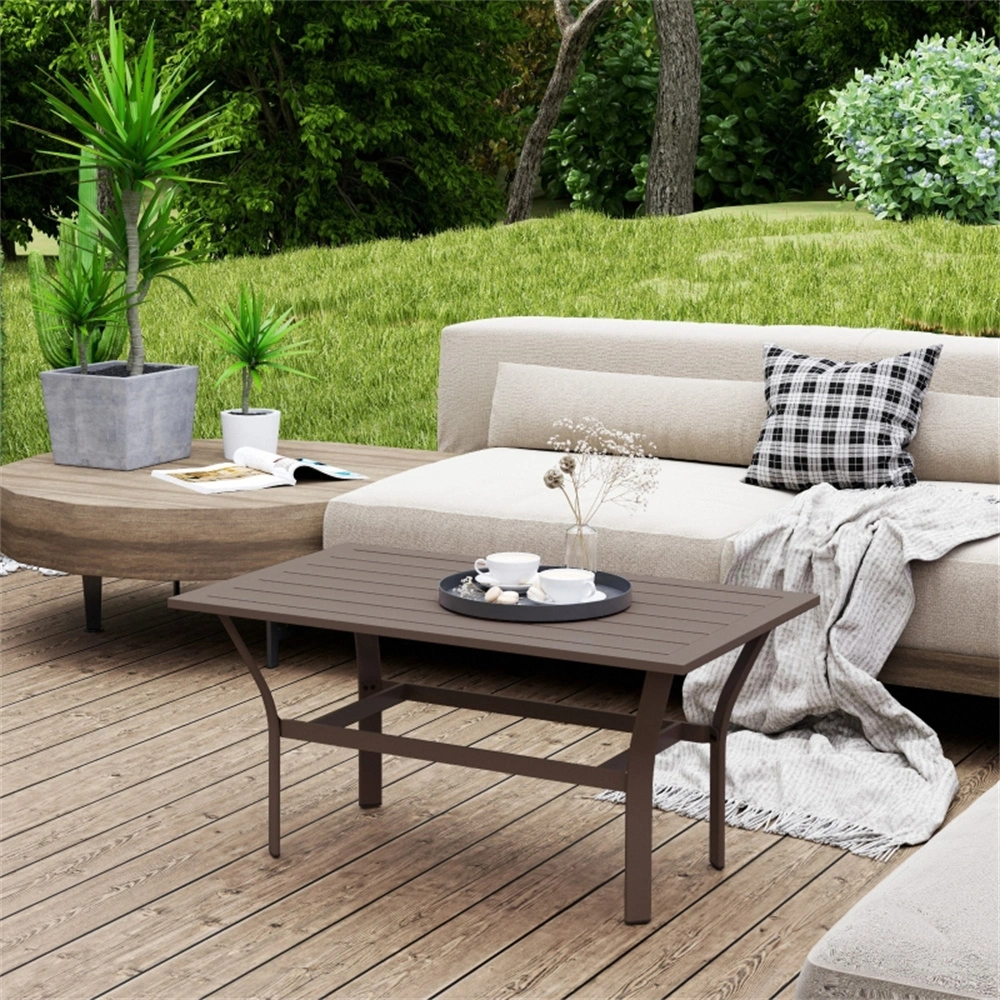 Modern 3-Tier Coffee Table with Storage, 48-Inch Wide Center Console, Metal Frame Living Room, Bedroom, Apartment - Black & Walnut Finish