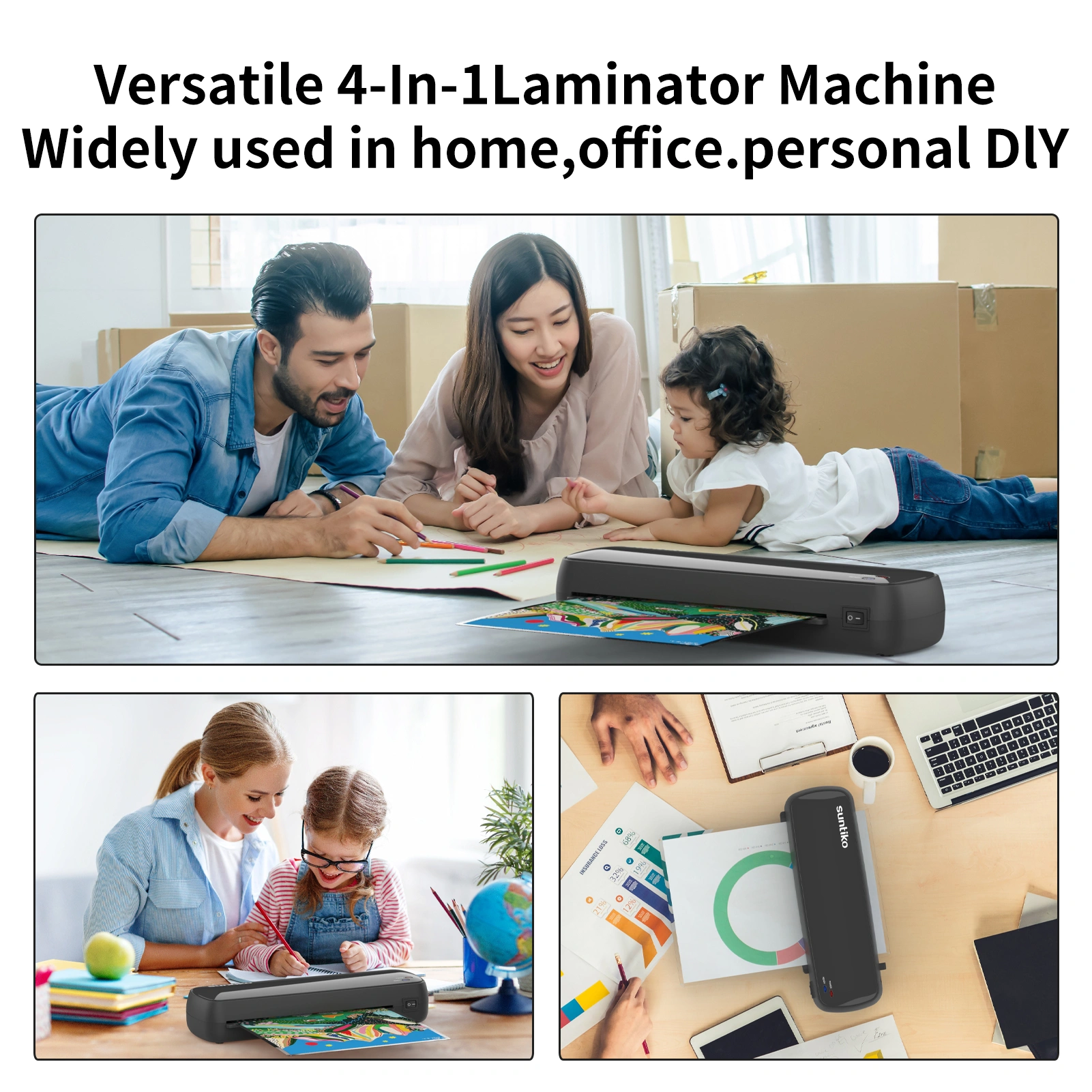 4-In-1Laminator Machine,It has Quick Warm-Up, Fast Laminating Documentation and Photos, Increases Their Long-Term Color Preservation. Suitable for Family, Office and School(FBA shipping) view 6