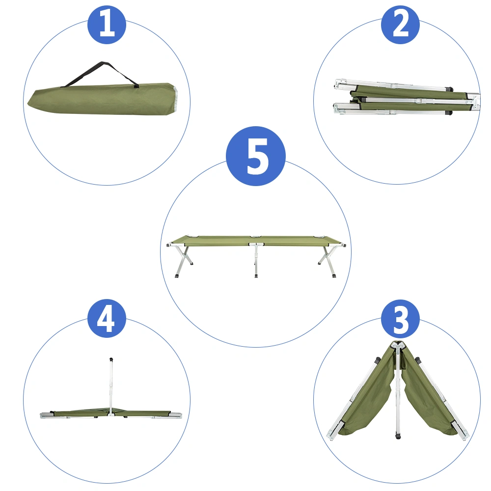 RHB-03A Portable Folding Camping Cot with Carrying Bag Army Green view 14