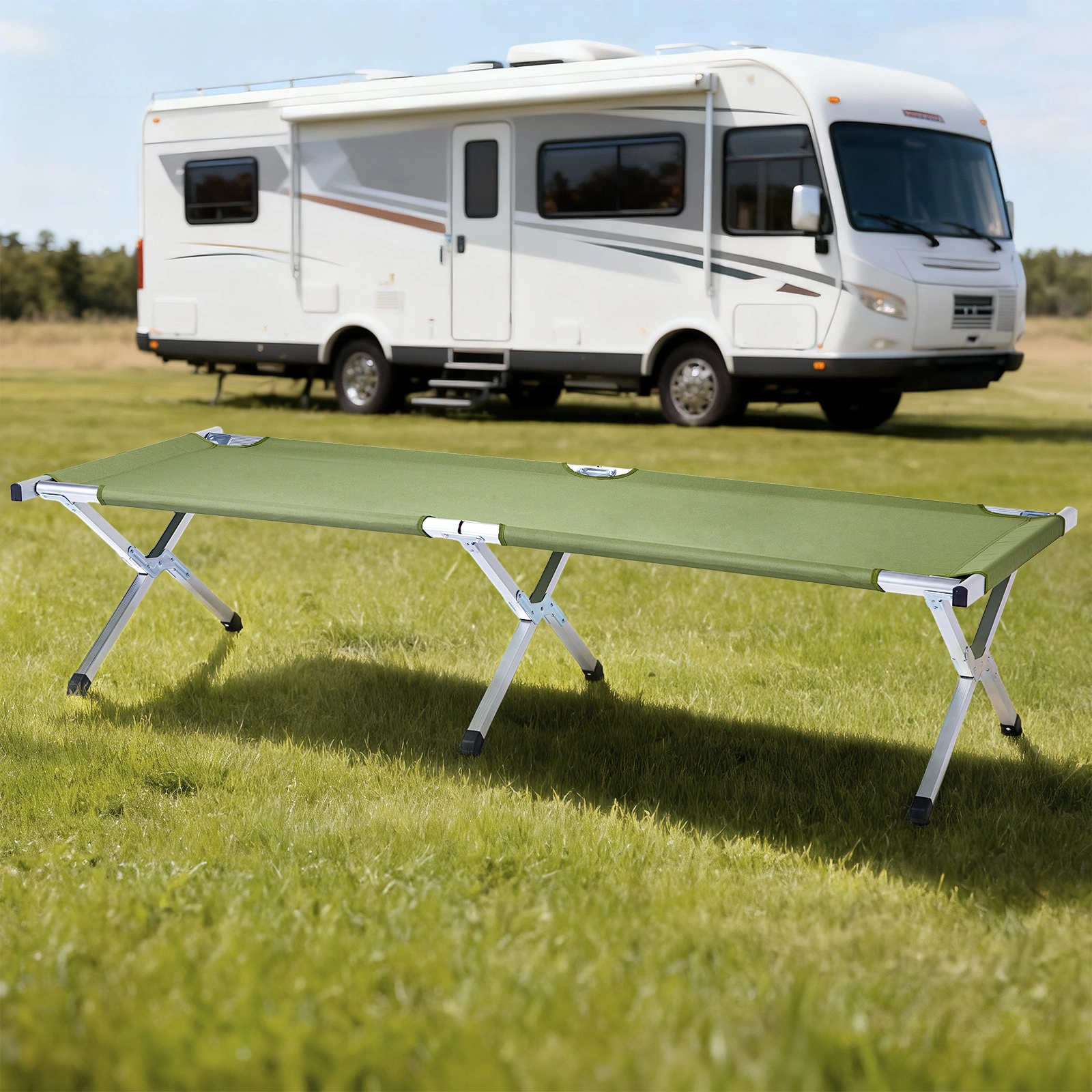 RHB-03A Portable Folding Camping Cot with Carrying Bag Army Green view 18